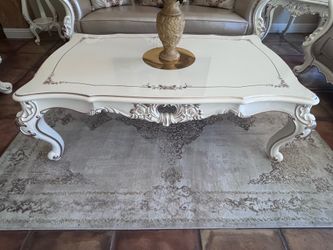 Italian French provincial, coffee, table, end table, pottery, stand, and entry buffet