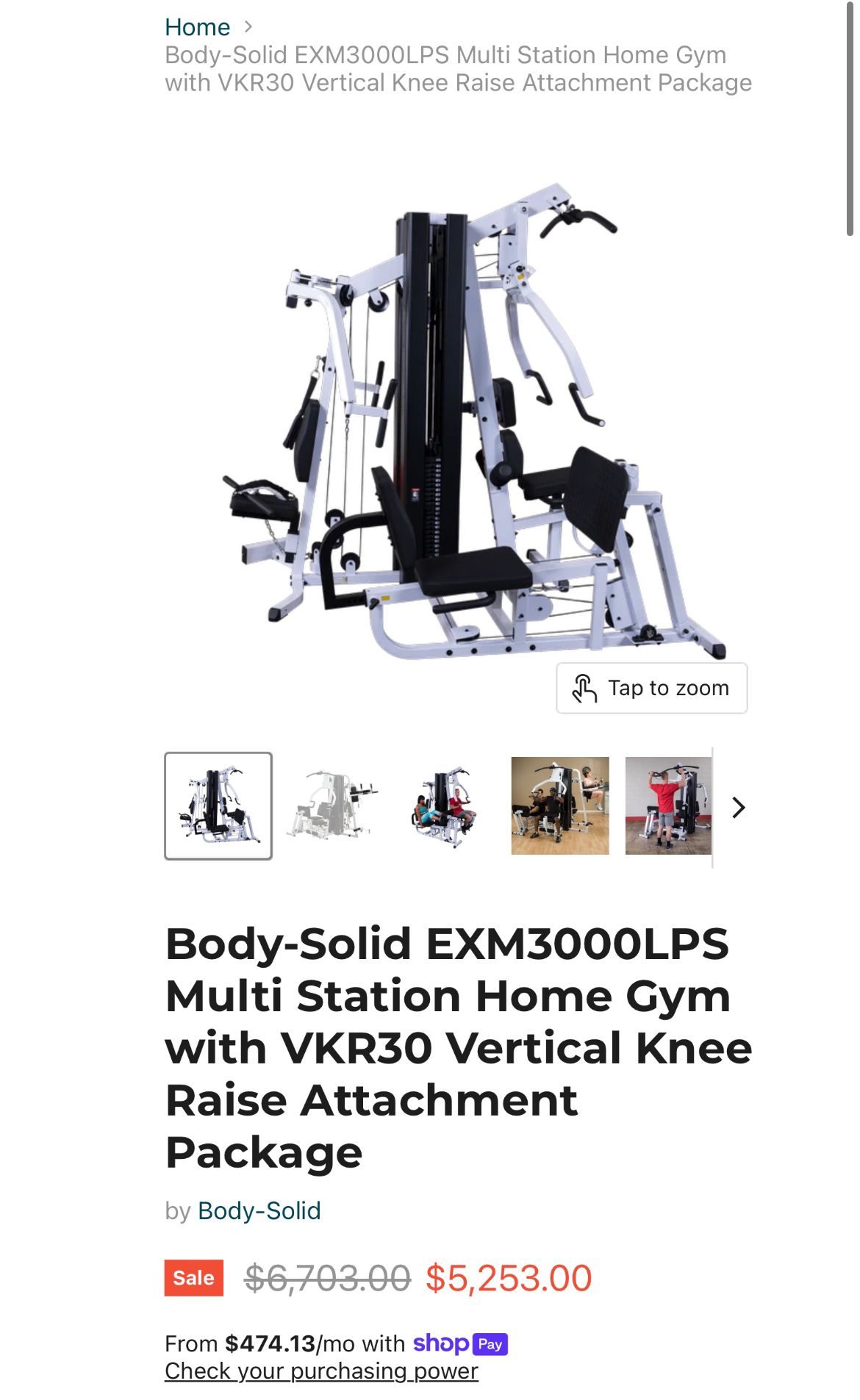 Body-Solid EXM3000LPS Multi Station Home Gym with VKR30 Vertical Knee Raise Attachment 