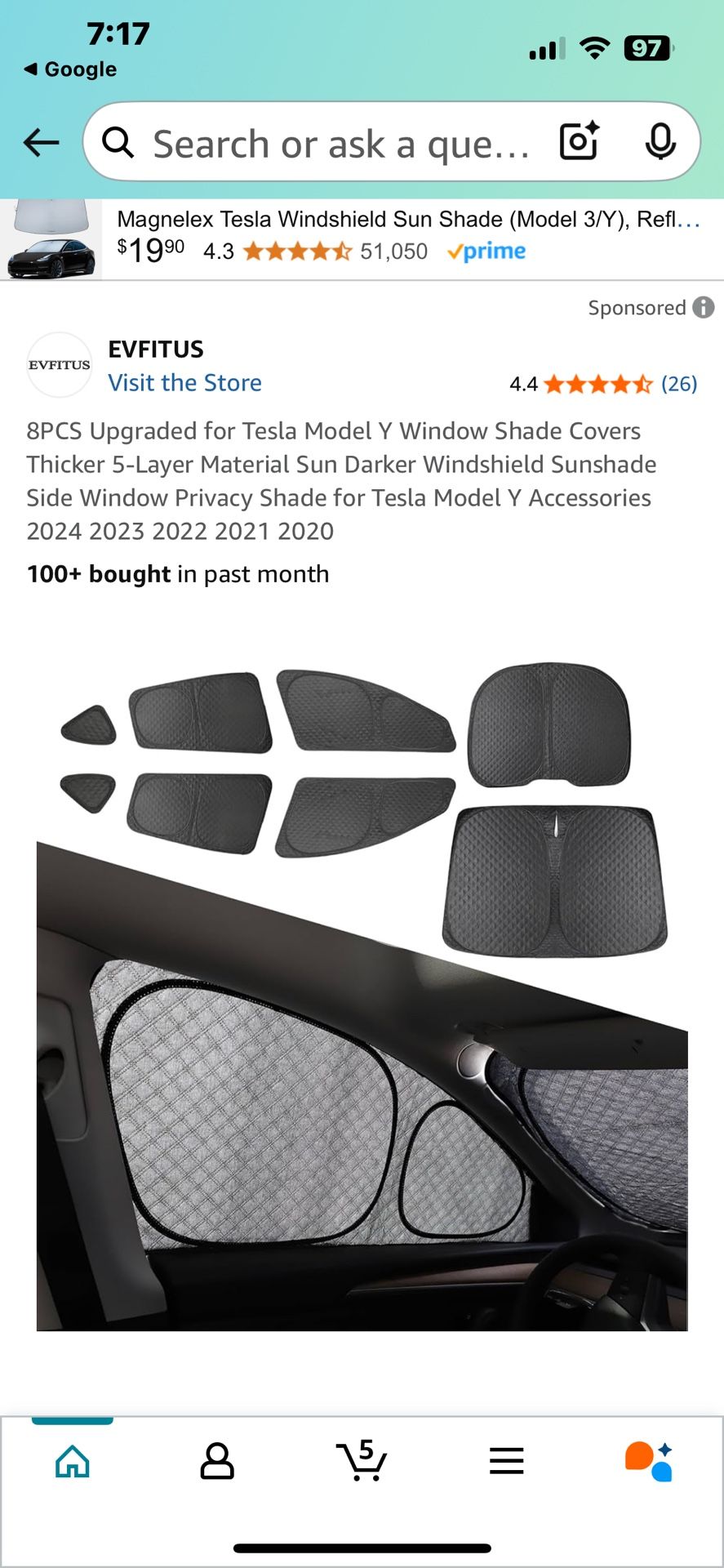 Tesla Model Y 20-24’ New Window Covers, 8-pc