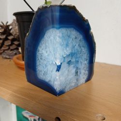 Blue Agate Geode Home Accent