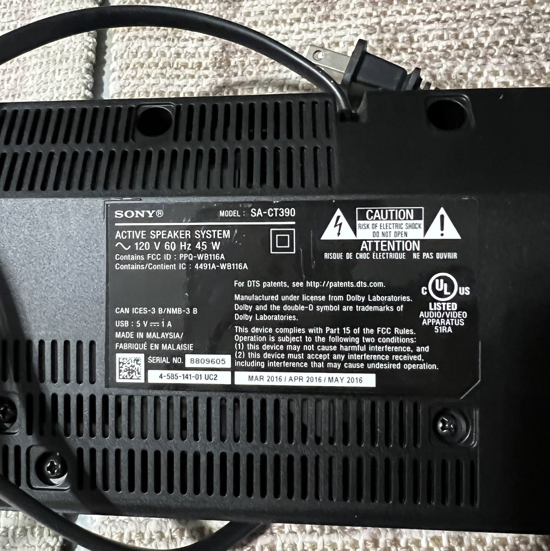 Sony SACT390 Soundbar and Subwoofer for Sale in Kent, WA OfferUp