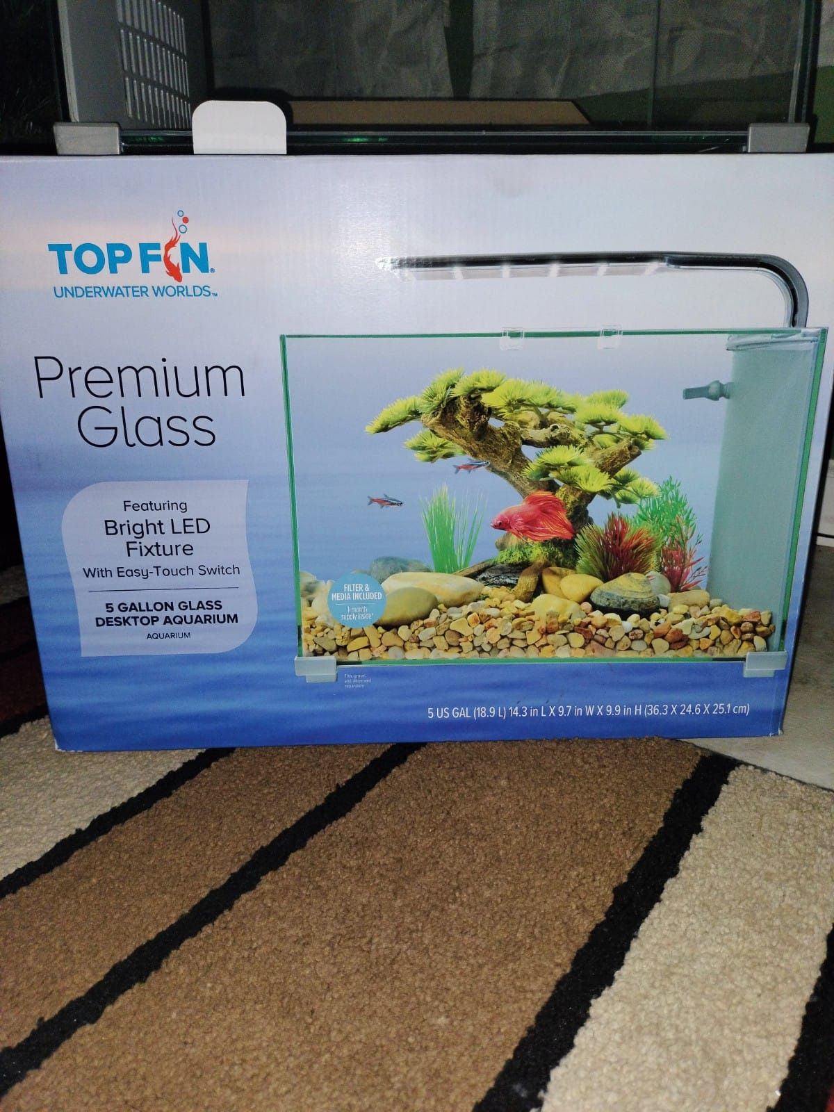 Top Fin Premium Glass Aquarium - 5 Gallon