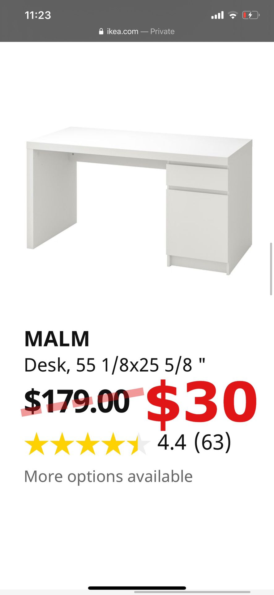 MALM IKEA DESK - USED
