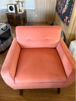 Comfortable peach cushion chair Comfortable peach cushion chair