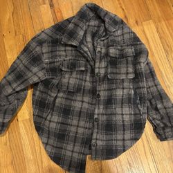 Black and grey flannel jacket size extra small/small (oversized) 