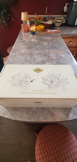Crystal Lotus Candle Holder 2 EA