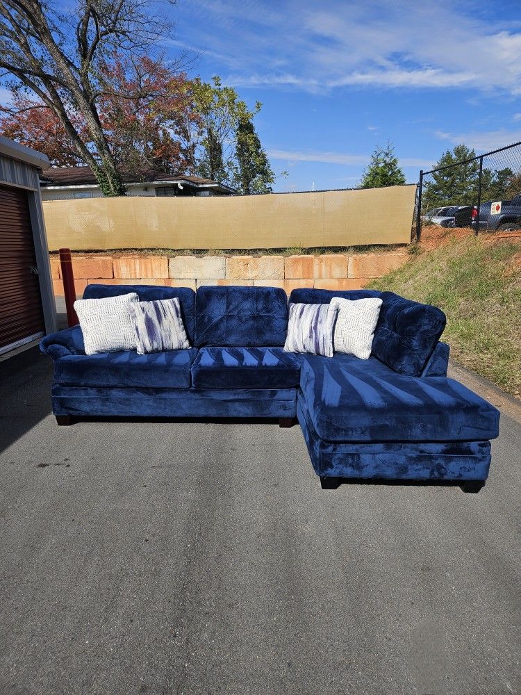 Free Delivery ๐ Royal Blue Microfiber 2pc Sectional