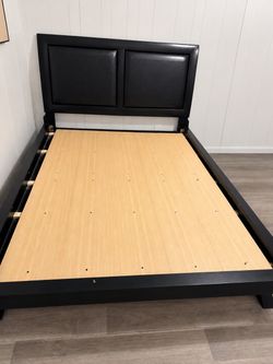 Queen black bed frame
