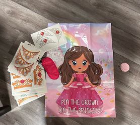 Pin the crown princess party game