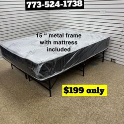 Metal Bed Frame With Mattress Included $199 Only 
