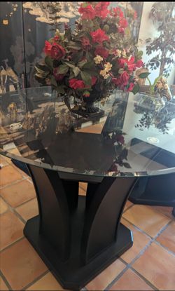 Cosmopolitan Espresso Round Glass Top Dining Table