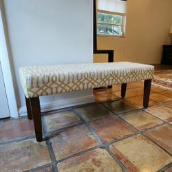 Modern print upholstered bench 