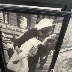 War Ends Kiss Portrait (Black & White)