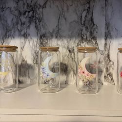 Eid Mubarak moon 16oz Glass cup