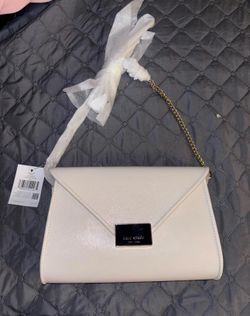NWT AUTH Kate Spade NY  Med. Anna Leather Envelope Clutch Crossbody Parchment