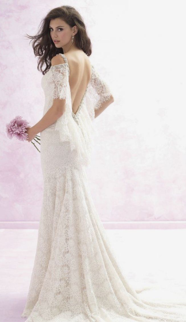 Madison James backless vintage lace wedding dress