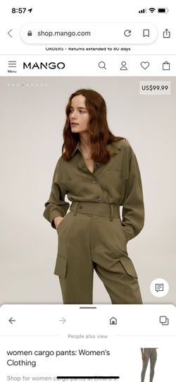 Mango Cargo Pant Suit 2 Pcs Brand New Medium Relax Fit Stylish Trendy