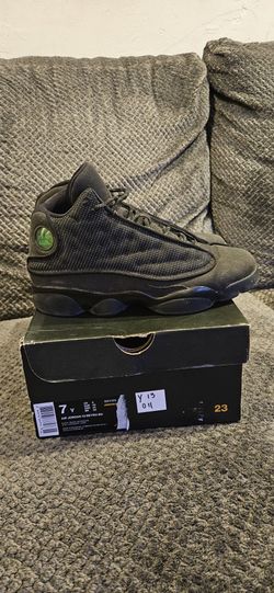 Size 7Y Black Cat 13s