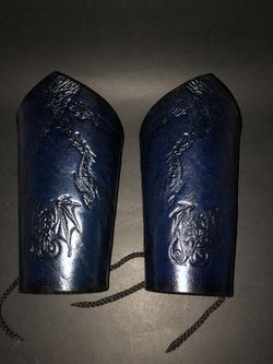 Medieval Leather Fantasy Forearm Guards