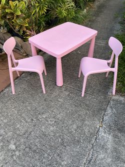 Kids Activity Table and 2 Chair Set for Toddlers Pink 3-Piece Furniture