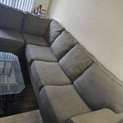 Large Gray Sectional Couch