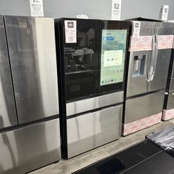 Samsung - Bespoke 29 cu. ft. Standard Depth 4-Door French Door Refrigerator in Charcoal Glass/Stainless Steel with AI Family Hub+