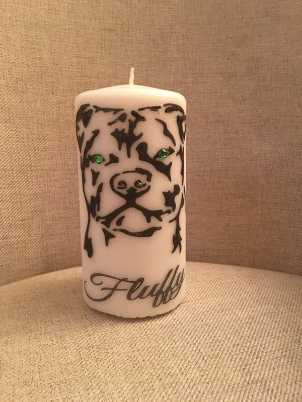 Personalized dog candle