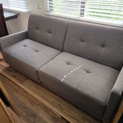 Queen Bed (Mattress and topper only ) & Futon type Couch Both For $100.00 