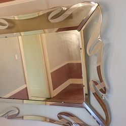 Vintage Hollywood Regency Large Mirror