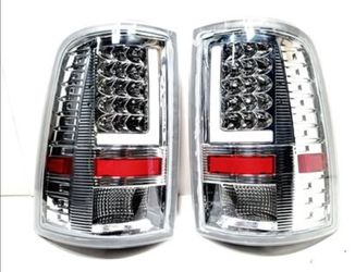 L-STREAK LED BAR] FOR 2010-2017 DODGE RAM CHROME CLEAR TAIL LIGHT BRAKE LAMP