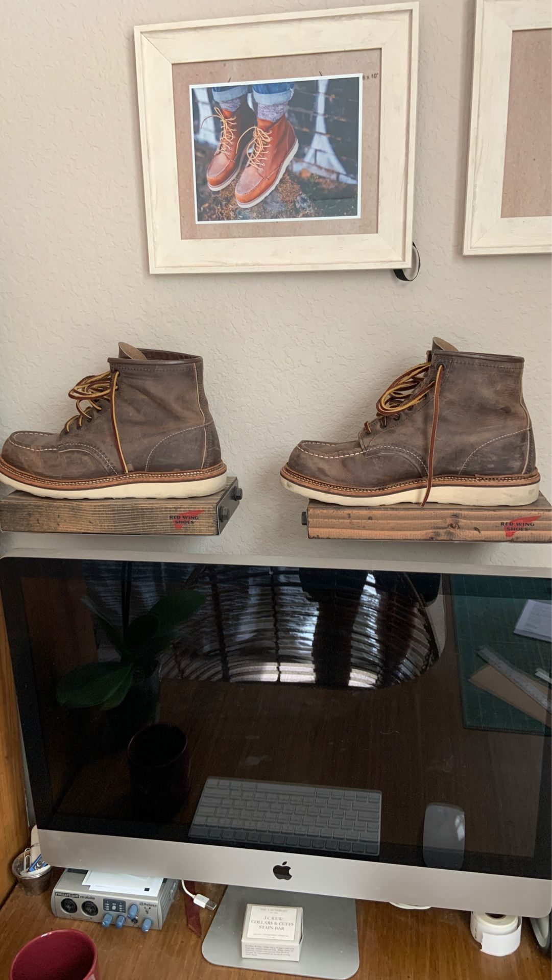Red wing heritage classic moc toe boots in concrete