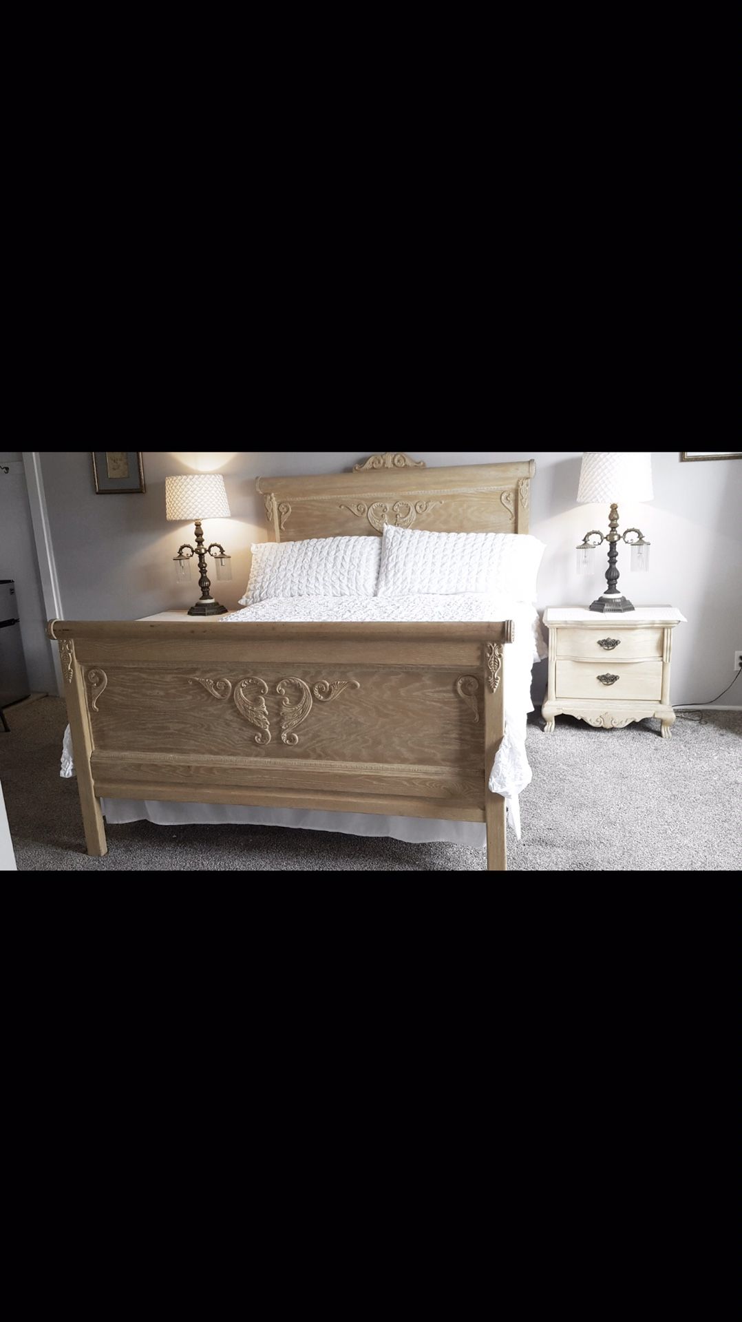 Antique Solid White Oak Bedroom Set