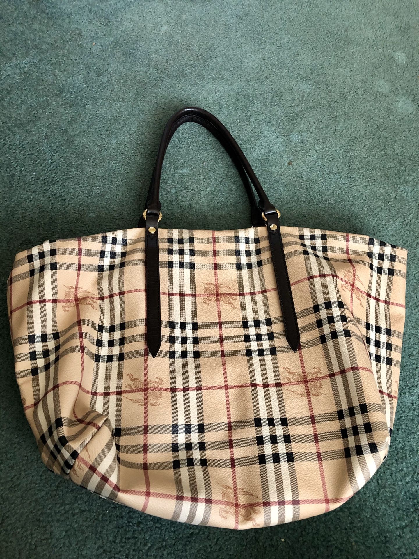 Authentic Burberry leather large shoulder bag