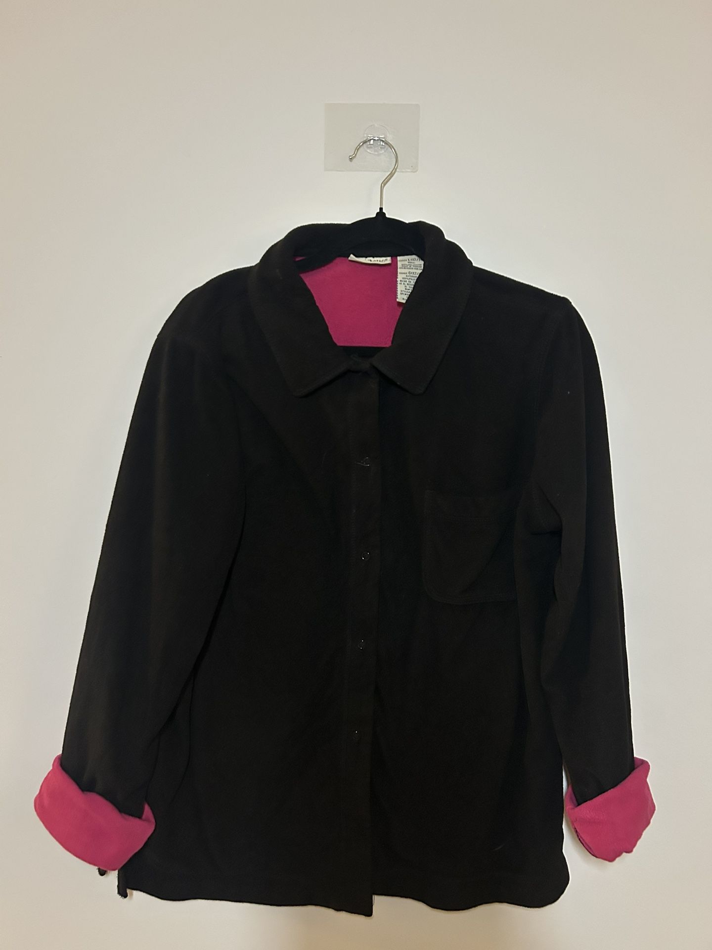 Vintage White Stag  Sherpa Jacket Womens L Pink Black 