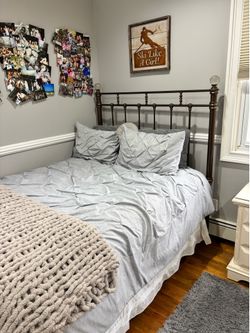 Wesley Allen full size bed frame and full size box spring