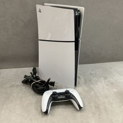 PS five slim digital version with controller and cords