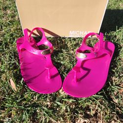 Michael Kors Jelly Sandals, Pink, Size 9 Woman 