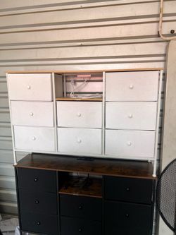 8 Drawer Fabric Dresser with led lights