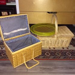 Picnic Baskets And Wicker Dishes