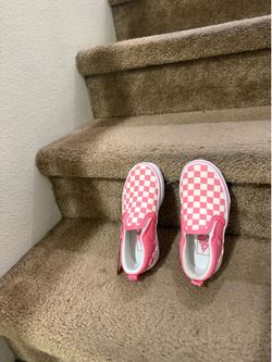 Vans Little Kids Classic Slip-On Checkerboard Shoe - Pink, New with Tag