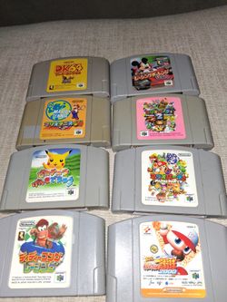 NINTENDO 64 IMPORT FROM JAPAN  ALL 8 GAMES FOR  $70.00 ALL WORK PERFECT 👌  NINTENDO 64 GAMES !!