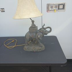 Antique Elephant Monkey Lamp