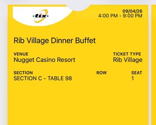 Rib Village Dinner Buffet Ticket