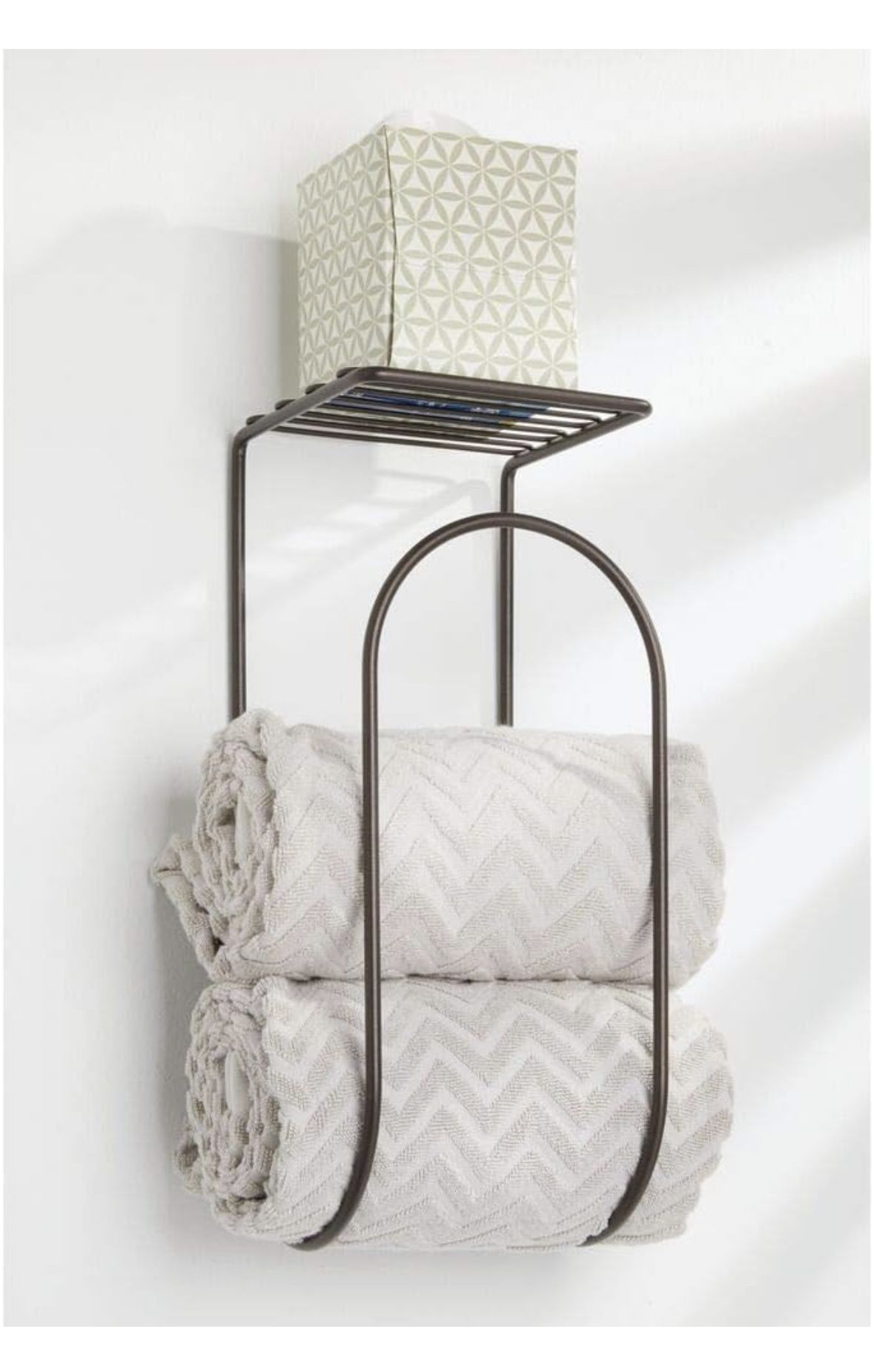 Towel Rack Holder and Organizer with Storage Shelf