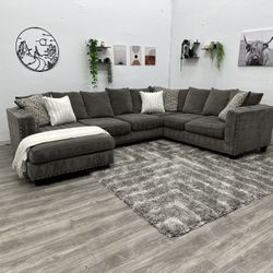 Grey Sectional Couch - Free Delivery 