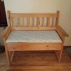 Wood Bench With Hidden Storage 