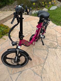 Girl’s pink electric bike