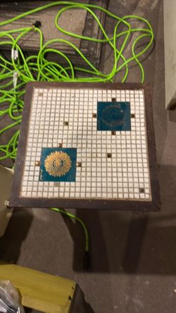 Wood and tile side table
