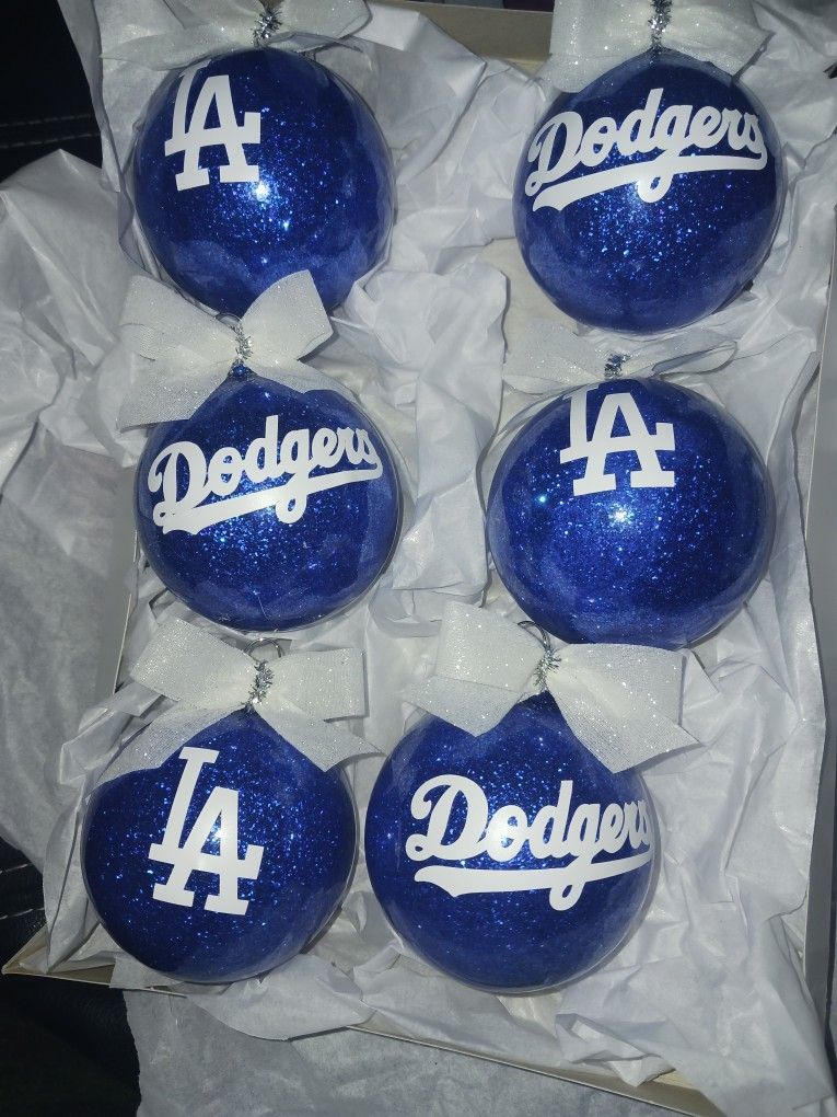 LA Dodgers Xmas Balls π