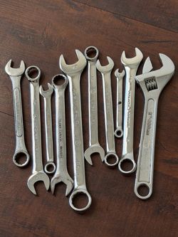 Great Neck Combination Wrench Set with Adjustable Wrench
